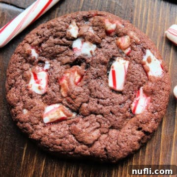 Chocolate Peppermint Cookies (Cake Mix Cookies) on a wood board