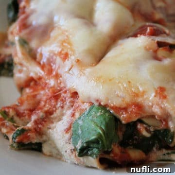 Crockpot Spinach Lasagna on a white plate
