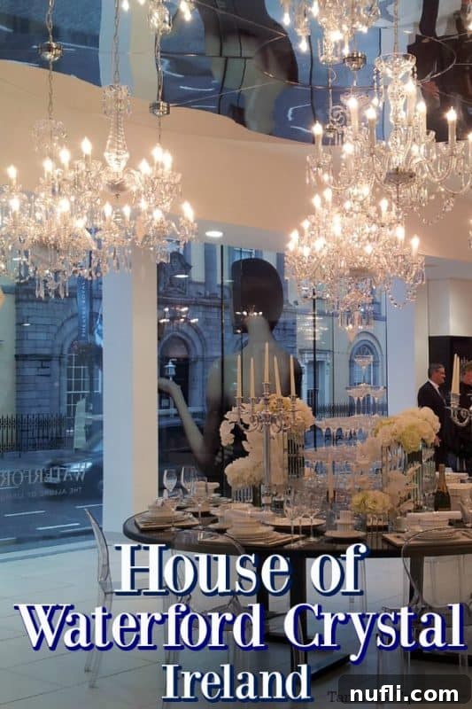 House of Waterfrod Crystal with crystal chandeliers and dining sets
