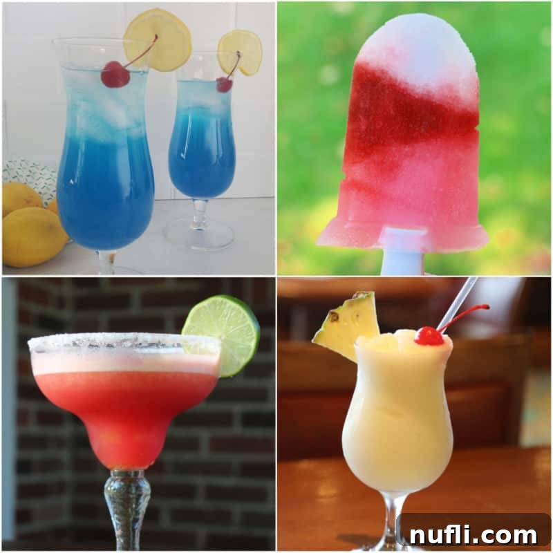 Sun-Kissed Sips: Over 35 Refreshing Summer Cocktails 2 Collage of various colorful Summer Cocktail Recipes
