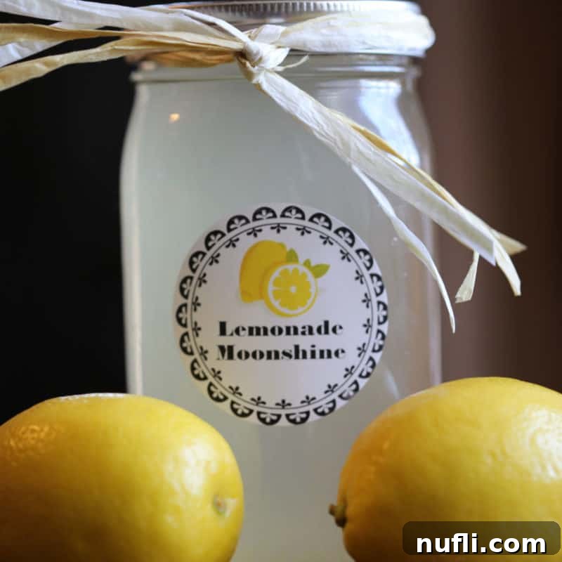 Sun-Kissed Sips: Over 35 Refreshing Summer Cocktails 36 Lemonade Moonshine in a mason jar with two lemons