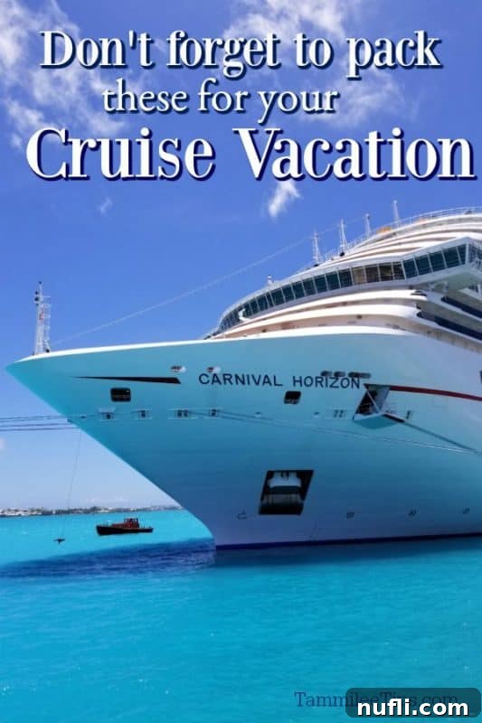 Don't forget to pack these for your cruise over the Carnival Horizon cruise ship 