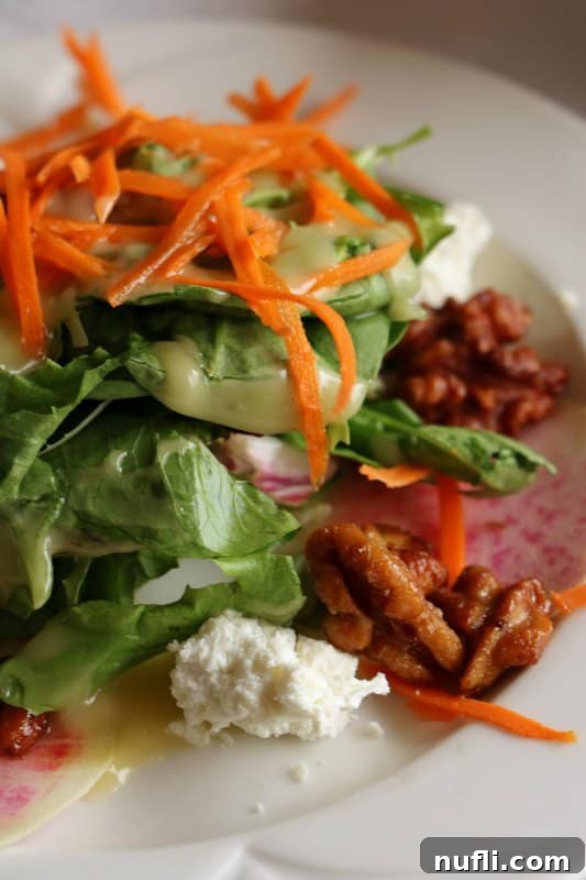 Napa Valley Wine Train Experiences 6 Fresh salad on a pristine white plate