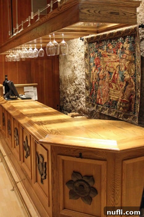 Chateau Montelena: Napa Valley's Legendary Winery 4 Wine tasting area with counter and hanging wine glasses