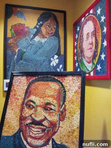 Portraits made with Jelly Belly's