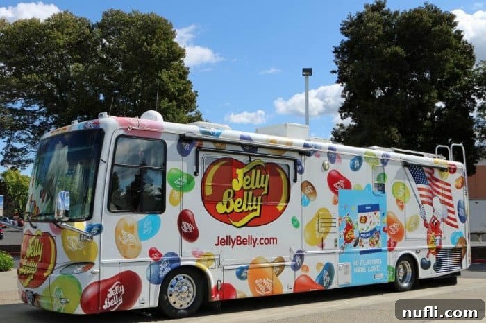 Bus covered in Jelly Belly