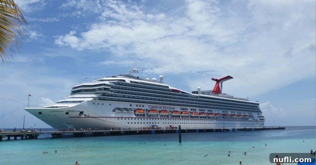 Carnival Freedom docked at Grand Turk, an idyllic Caribbean destination