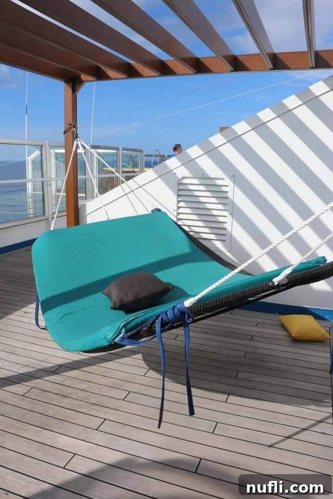 Relaxing lounge area on Carnival Freedom