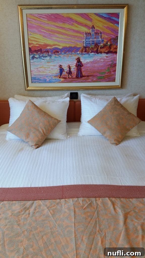 Another view of a comfortable stateroom on Carnival Freedom