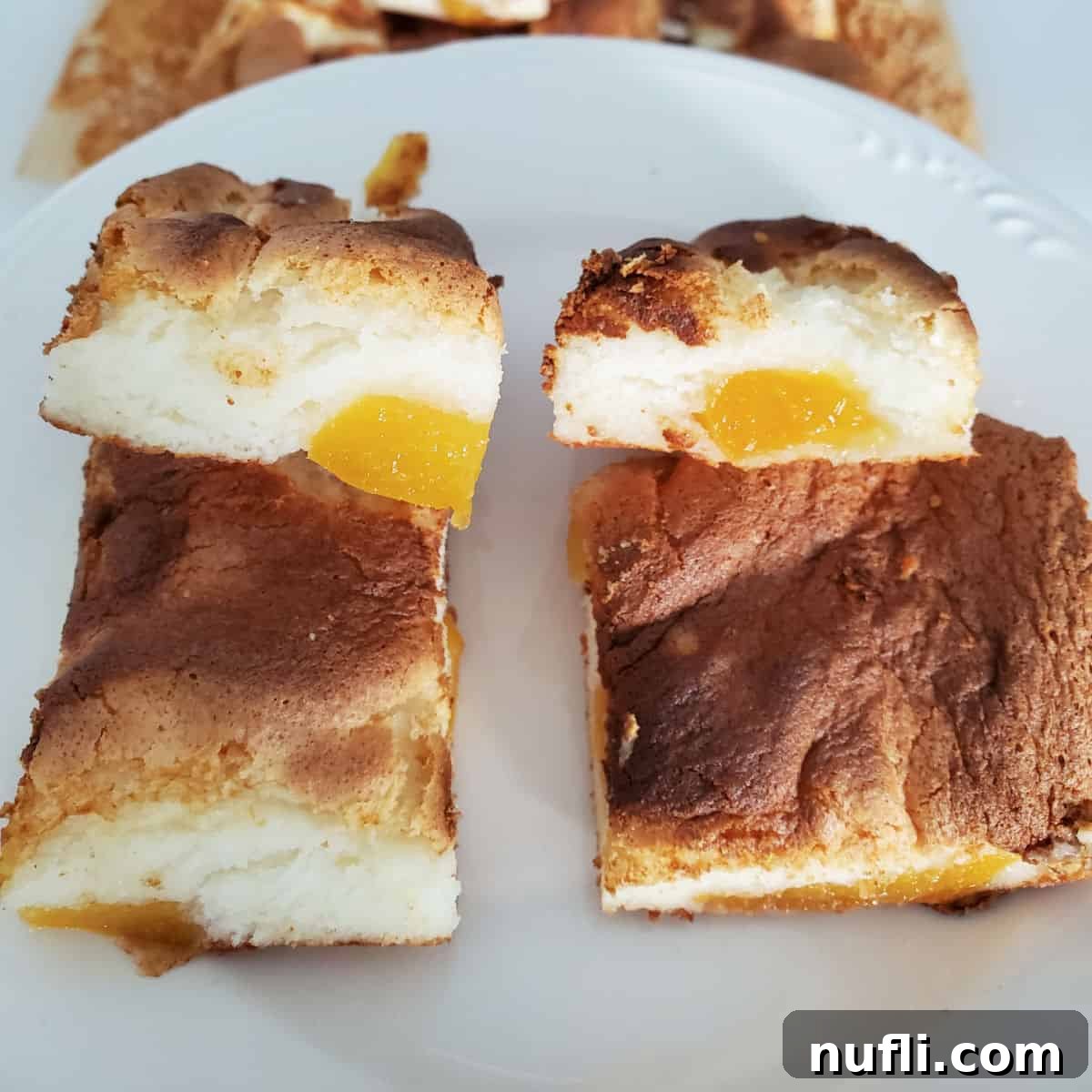 2-Ingredient Peach Bars on a white plate
