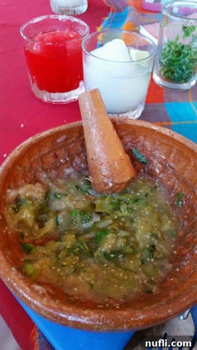 salsa in a molcajete 