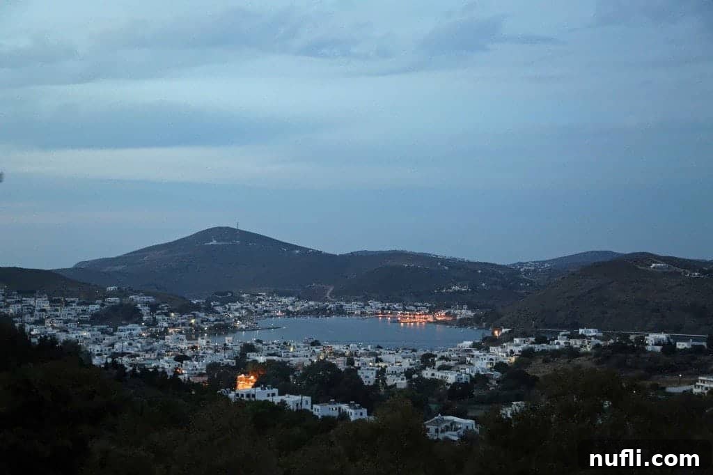 Patmos: St. John's Monastery and the Cave of Apocalypse 8 Panoramic view of Patmos island with whitewashed houses and the Aegean Sea