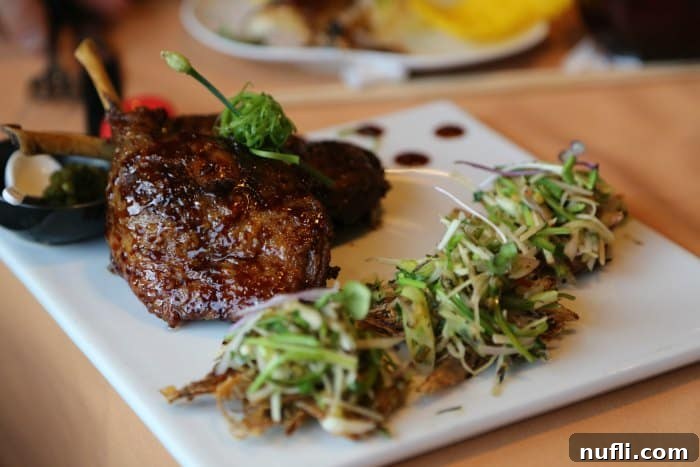 Carnival Sunshine Dining Guide 3 steak and side dish on a white platter at JiJi's Asian Restaurant