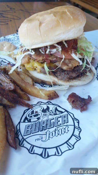 Carnival Sunshine Dining Guide 8 Burger sitting on Guys Burger Joint Paper