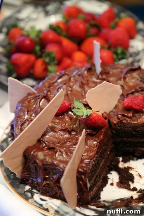 Carnival Sunshine Dining Guide 10 Chocolate cake with strawberries on top