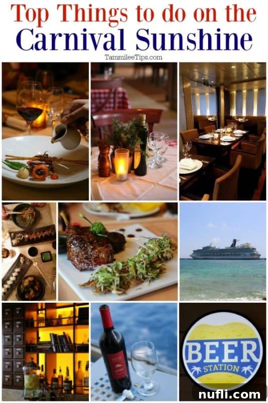 Carnival Sunshine Things We Absolutely Love 2 Top things to do on the Carnival Sunshine with a collage of photos