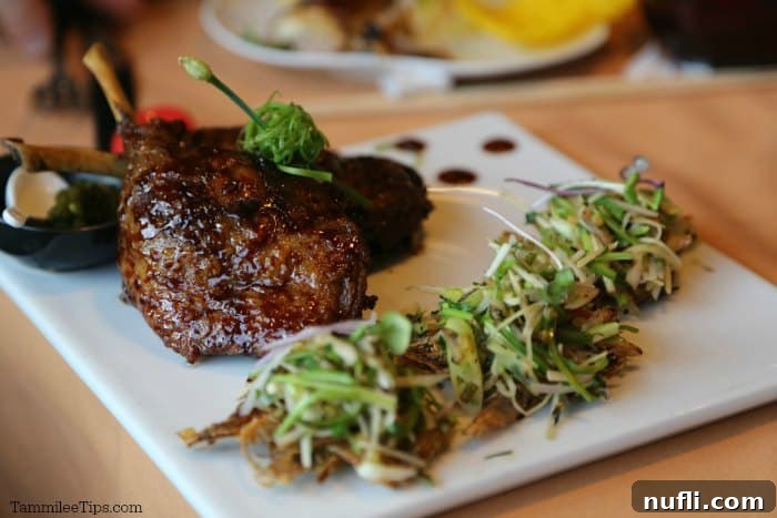 Carnival Sunshine Things We Absolutely Love 3 Steak on a white plate from JiJi's asian restaurant