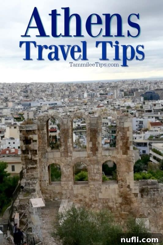 Athens Travel Tips over an ancient buildling looking out over Athens