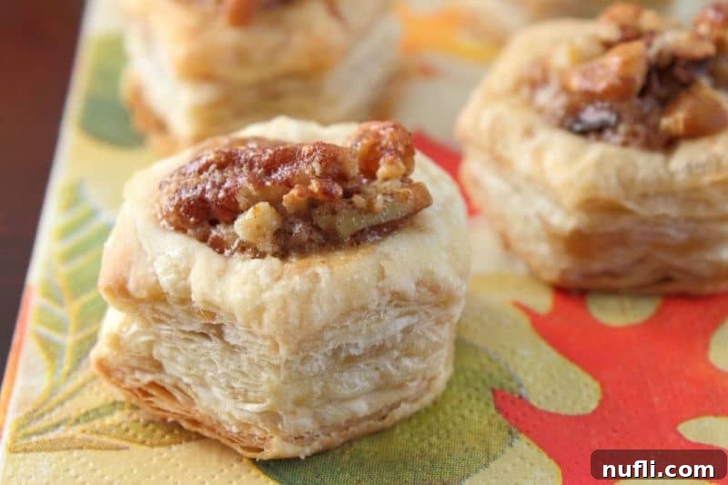 Pecan Pie Puffs on a leaf napkin