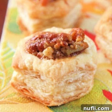 Pecan Pie Puffs on a paper napkin