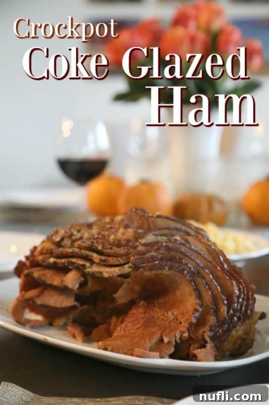 Crockpot Coca-Cola Ham Recipe 2 Delicious Crockpot Coke Glazed Ham, spiral cut and served on a elegant white platter