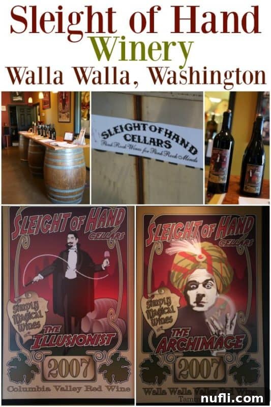 Sleight of Hand Winery Walla Walla over a collage of photos