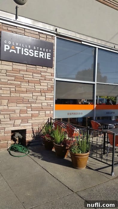 Walla Walla Dining Gems 7 Colville Street Patisserie sign on a brick building with plants