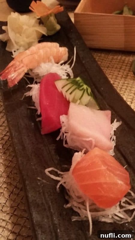 Different types of sushi on a platter