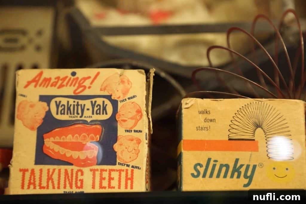Yakity Yak Teeth and Slinky toys on display at Branson Toy Museum