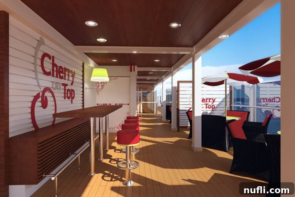 Exceptional Eats Aboard Carnival Vista 12 Exterior of Cherry on Top candy store on Carnival Vista