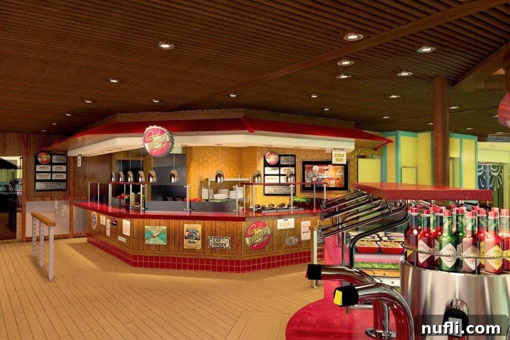 Exceptional Eats Aboard Carnival Vista 16 Guy's Burger Joint serving a burger on Carnival Vista