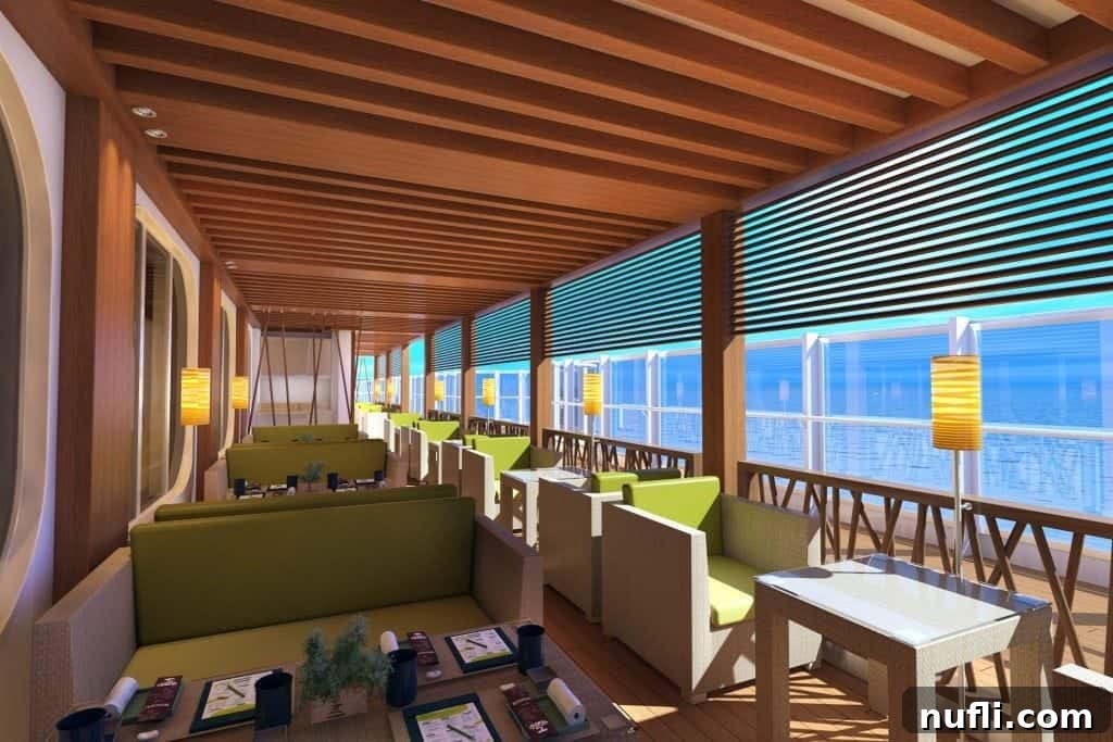 Exceptional Eats Aboard Carnival Vista 6 Exterior seating area of Bonsai Sushi on Carnival Vista