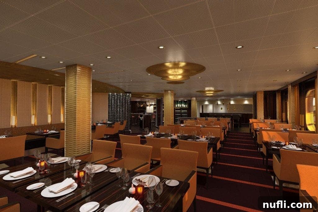 Exceptional Eats Aboard Carnival Vista 8 Interior of Fahrenheit 555 Steakhouse on Carnival Vista