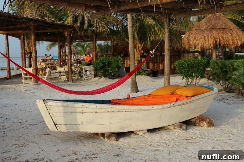 An Idyllic Photo Journey Isla Holbox Mexico 12 Boat turned into a bed with a hammock