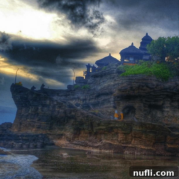 Tanah Lot temple high on a rock island