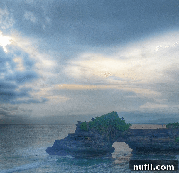 Tanah Lot temple over the water