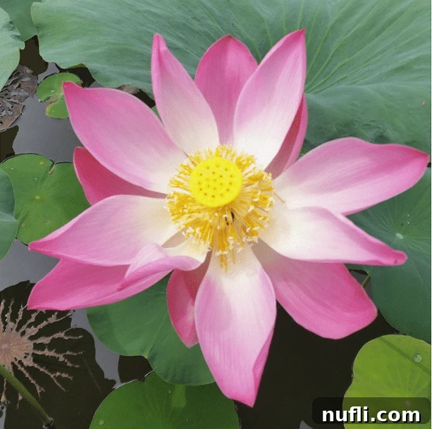 Pink lotus flower