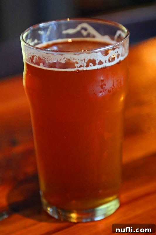 Close-up of a glass of craft beer at Founders Brewing Company