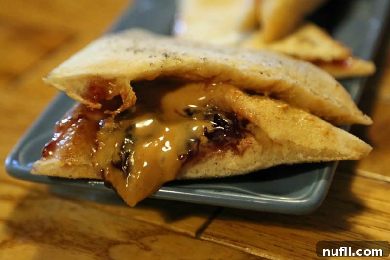 Delicious peanut butter and jelly calzone, a unique offering from Mitten Brewing