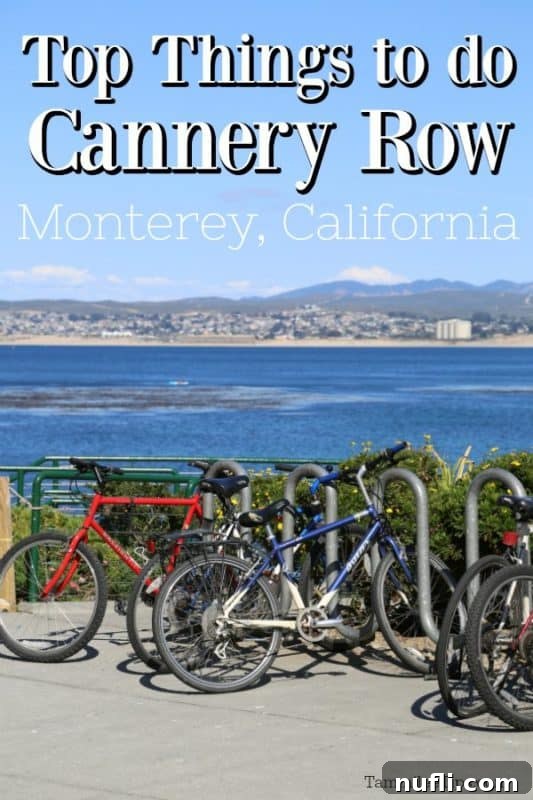 Top Things to do Cannery Row Monterey California over bikes with a view of the water