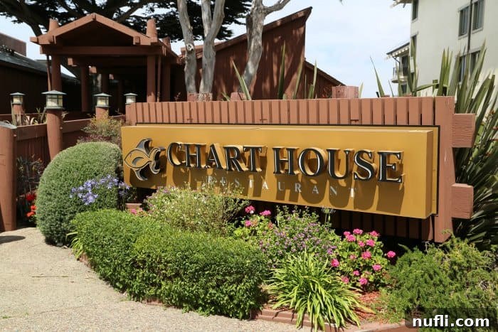 Waterfront Flavors of Monterey's Cannery Row 3 Chart House restaurant sign and exterior on Cannery Row