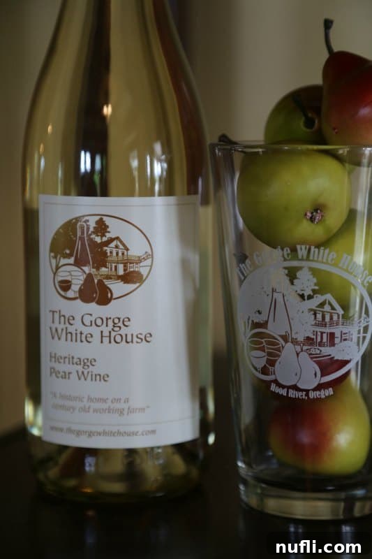 Waterfall Splendor and Hood River Orchard Delights 7 The Gorge White House heritage pear wine bottle