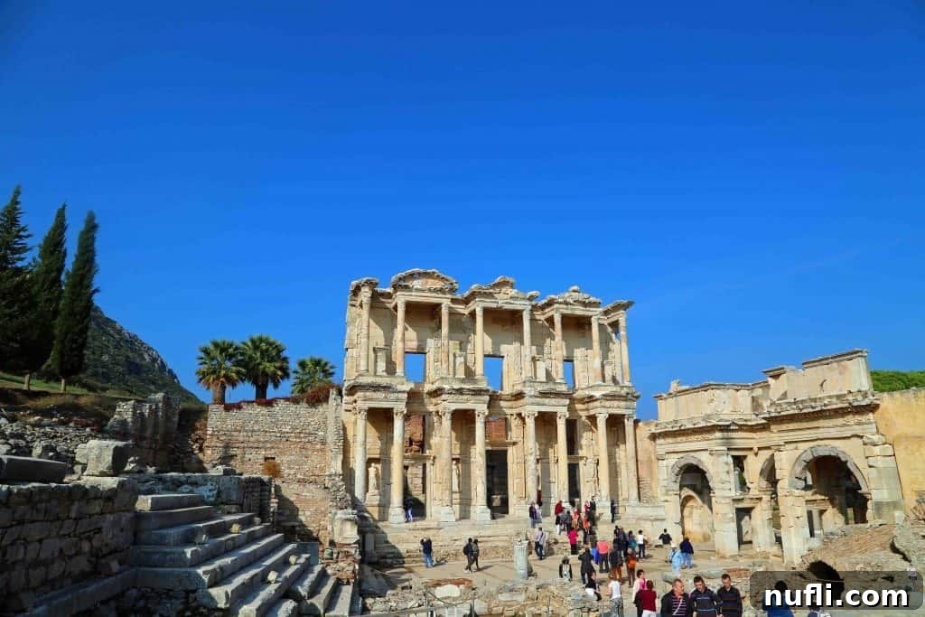 The iconic Celsus Library at Ephesus, Turkey, a symbol of Roman architectural prowess.