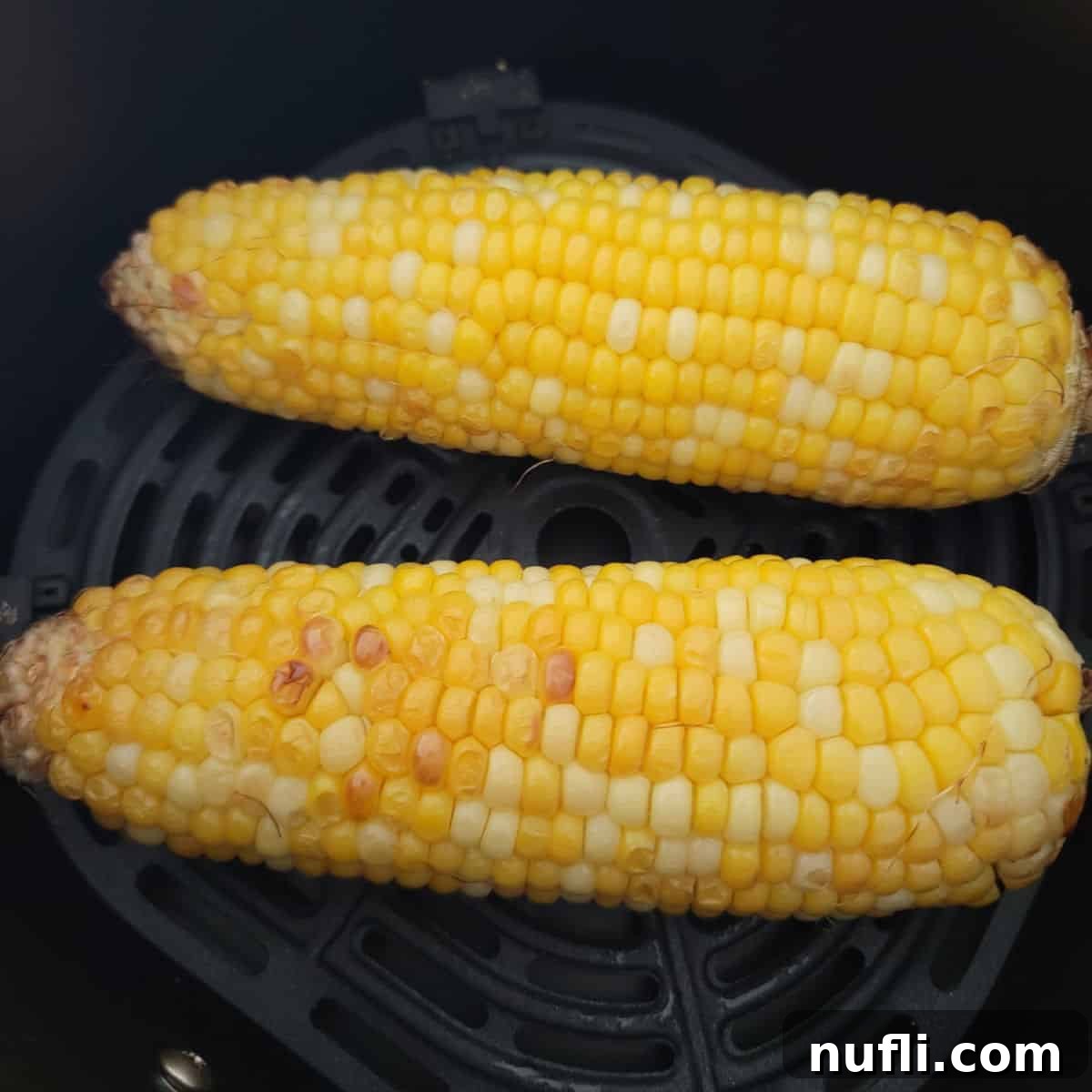 Air Fryer Corn in the air fryer basket